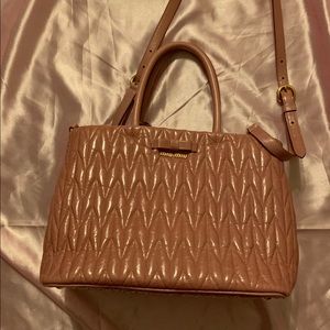 Miu Miu pastel pink Matelasse Leather Bow Tote